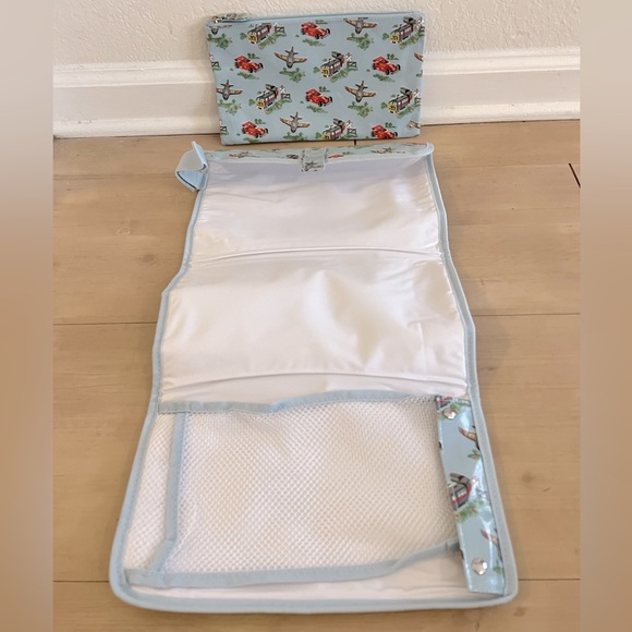 Cath Kidston Changing Mat Wristlet (light blue with planes, trains, & cars) - Picture 3 of 5